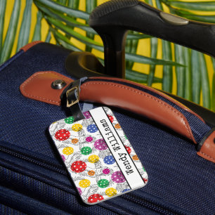Customisable Pickleball with 🦜parrots, white  Lug Luggage Tag