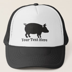 Customisable Pig With Bow Hog Farming Trucker Hat