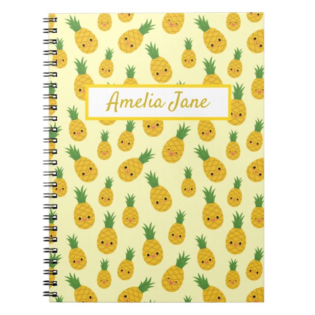 Customisable Pineapple Print Notebook (Front)