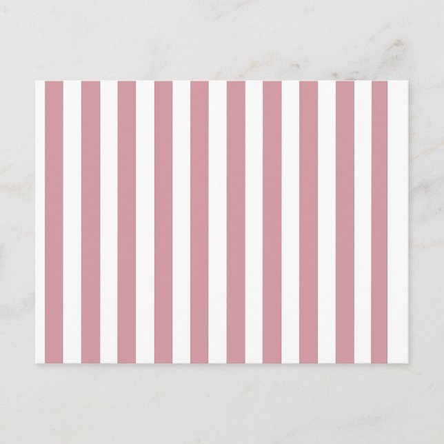 Customisable Pink and White Stripes Postcard (Front)