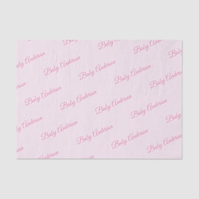 Customisable Pink Baby Shower Tissue Paper (Front)