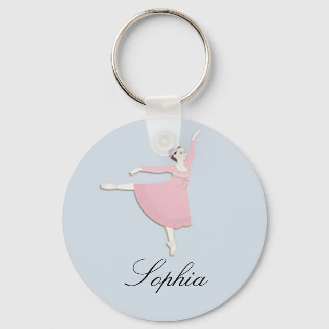 Customisable Pink Ballerina Keychain (Front)