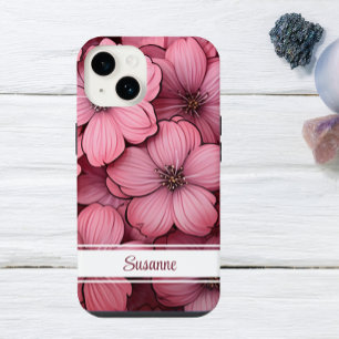 Customisable Pink Blossom Floral Flower iPhone 14 Case