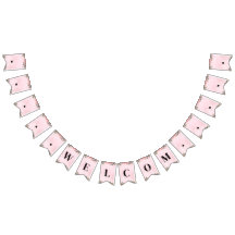 Customisable Pink Bunting Banner - Welcome