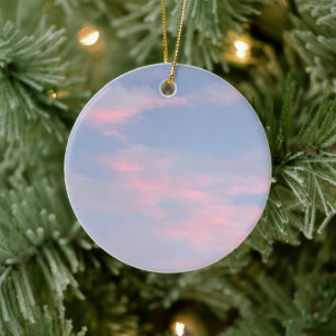 Customisable Pink Clouds Ceramic Tree Decoration