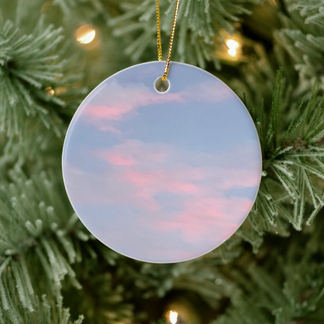 Customisable Pink Clouds Ceramic Tree Decoration (Tree)