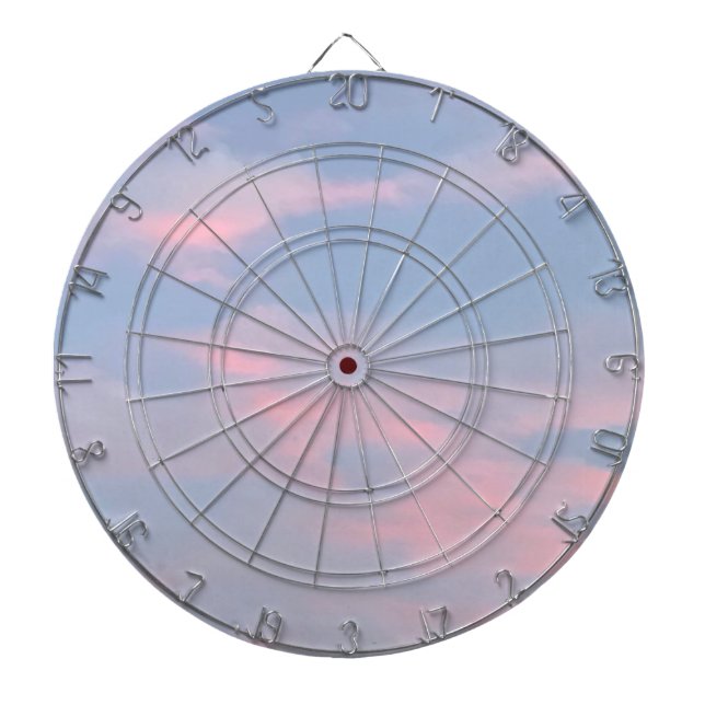 Customisable Pink Clouds Dartboard (Front)