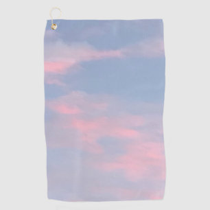 Customisable Pink Clouds Golf Towel