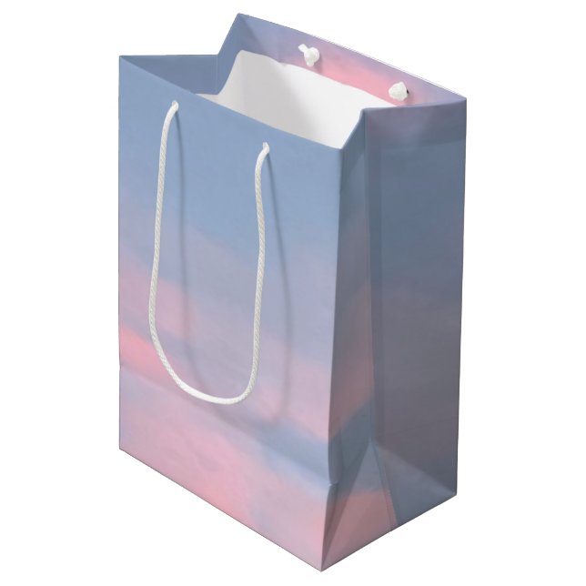 Customisable Pink Clouds Medium Gift Bag (Front Angled)