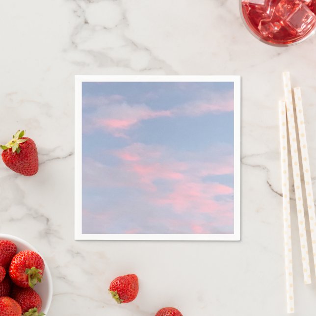 Customisable Pink Clouds Napkin (Insitu)