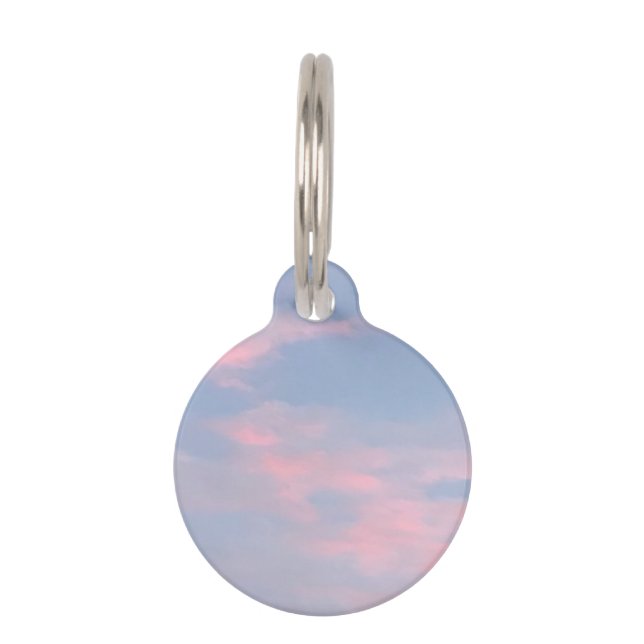 Customisable Pink Clouds Pet Tag (Front)
