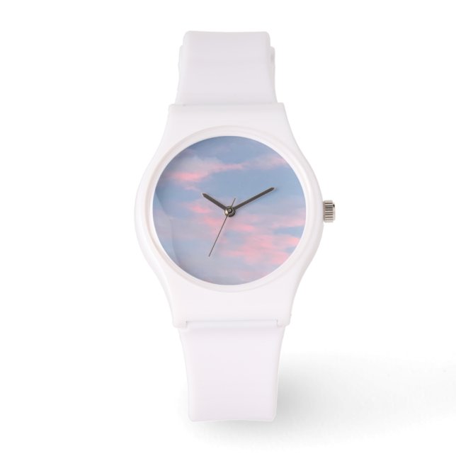 Customisable Pink Clouds Watch (Front)