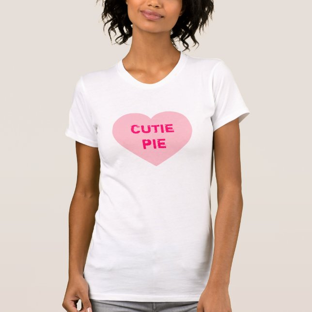 Customisable Pink Conversation Heart T-Shirt (Front)