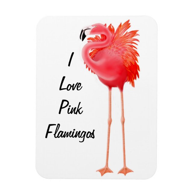 Customisable Pink Flamingo Bird Premium Magnet (Vertical)