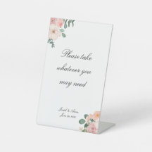 Customisable Pink Floral Bathroom Sign