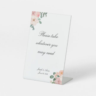 Customisable Pink Floral Bathroom Sign