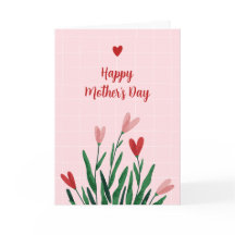 Customisable Pink Floral Mother's Day Card 