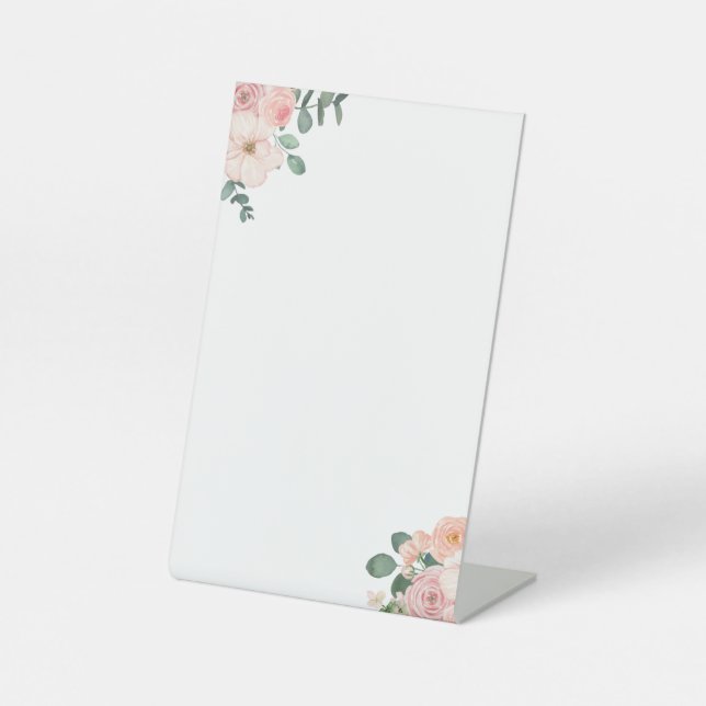 Customisable Pink Floral Sign (Front)