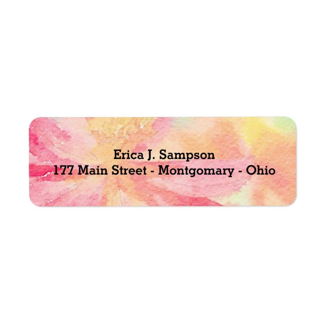 Customisable Pink Floral Watercolor Labels (Front)