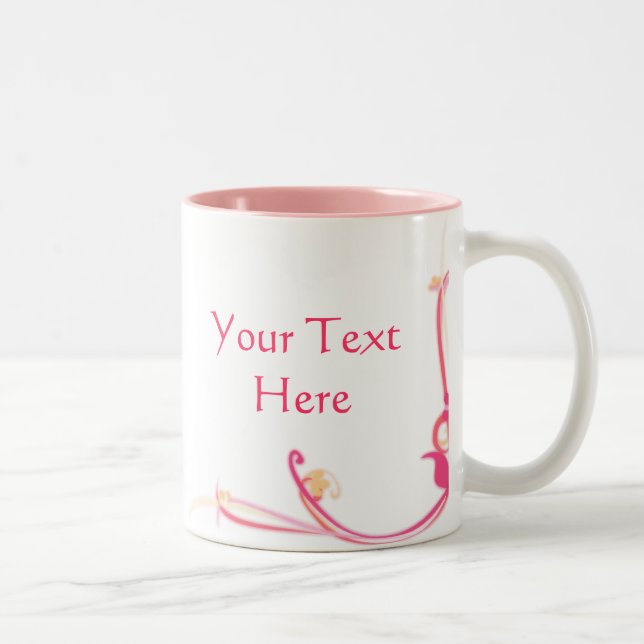 Customisable Pink Flower Mug (Right)