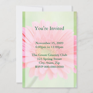 Customisable Pink Gerber Daisy Invitations