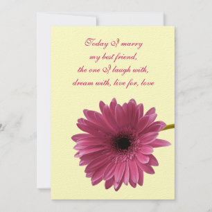 Customisable Pink Gerber Daisy Wedding Invitation
