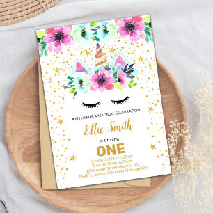 Customisable Pink & Green Unicorn Cards