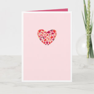 Customisable Pink Heart Art Blank Greeting Card