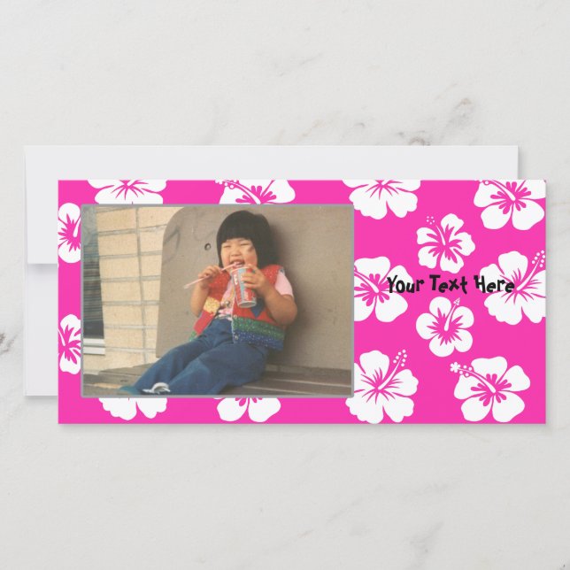 Customisable Pink Hibiscus Photocard (Front)