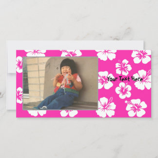 Customisable Pink Hibiscus Photocard