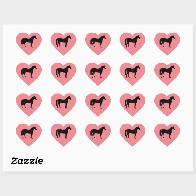 Customisable Pink Horse Heart Sticker Sheet (Sheet)