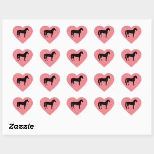 Customisable Pink Horse Heart Sticker Sheet