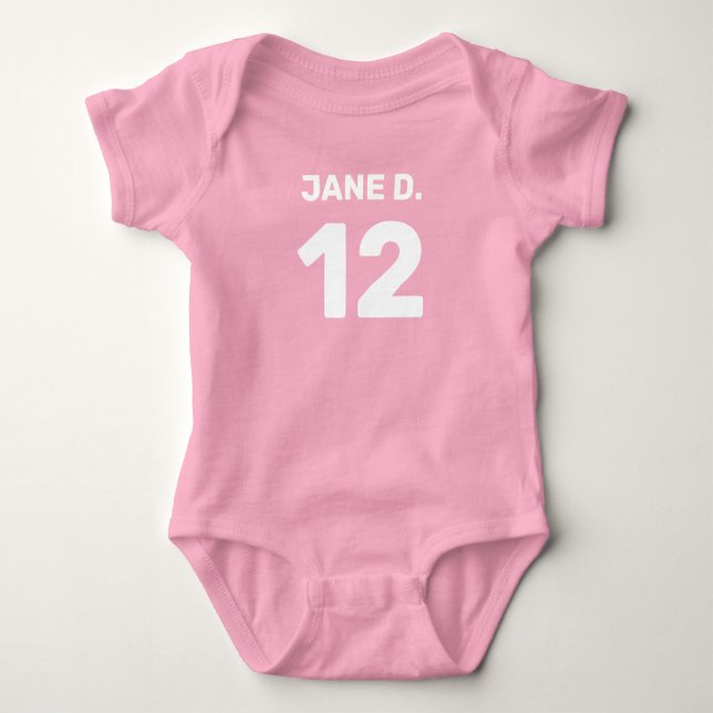 Customisable pink infant (front & back design) baby bodysuit (Front)