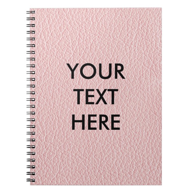 Customisable Pink Leather Background Notebook (Front)