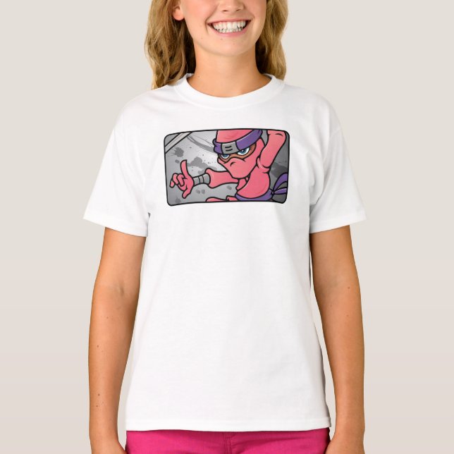 Customisable Pink Ninja T-Shirt (Front)