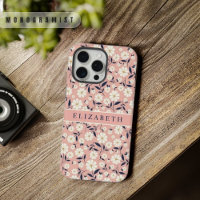 Customisable Pink Peach Floral White Flowers