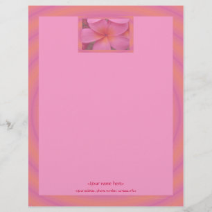 Customisable Pink Plumeria Tropical Letterhead