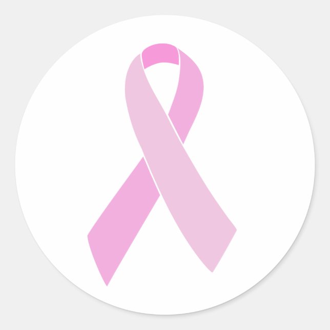 Customisable Pink Ribbon Classic Round Sticker (Front)