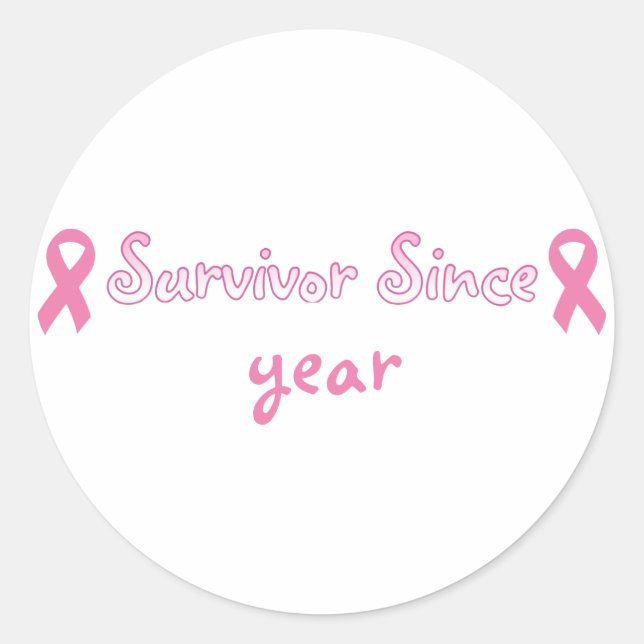 Customisable Pink Ribbon Sticker (Front)