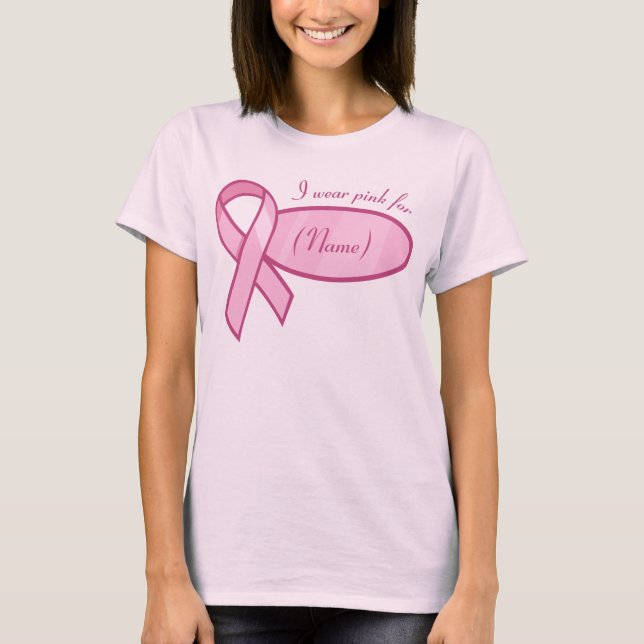 Customisable Pink Ribbon T-Shirt (Front)