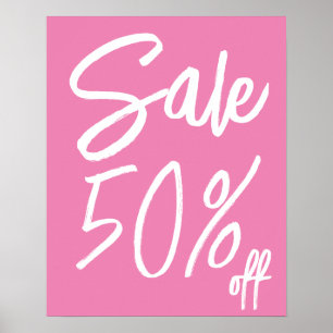 Customisable Pink Sale Sign for Retail Store 