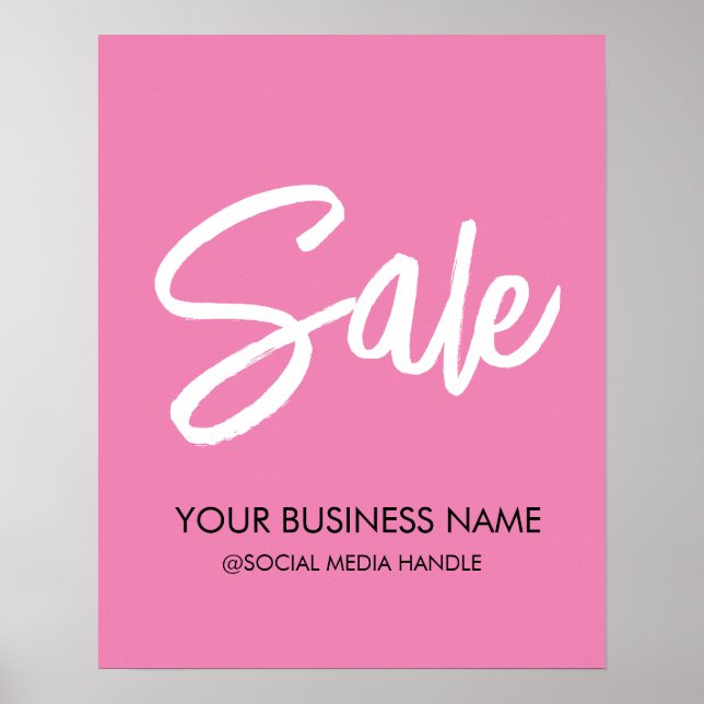 Customisable Pink Sale Sign with Business Name  (Front)
