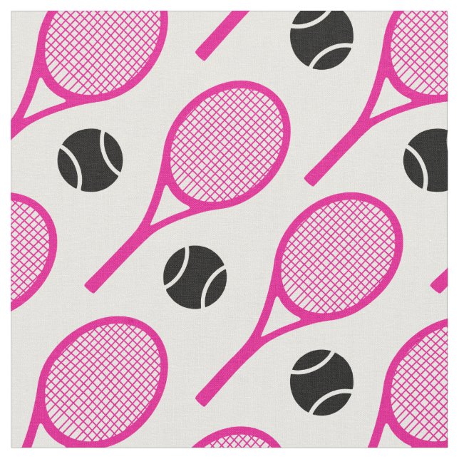 Customisable pink tennis rackets (see description) fabric (Close Up)