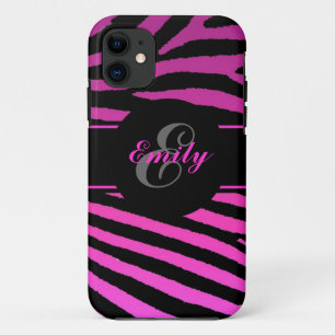 Customisable pink zebra stripes iphone 5 case