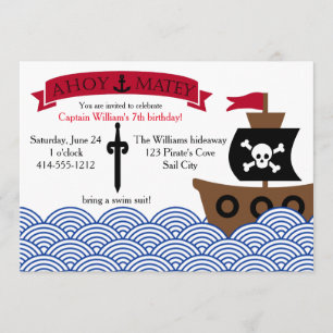 Customisable Pirate Birthday party invitation