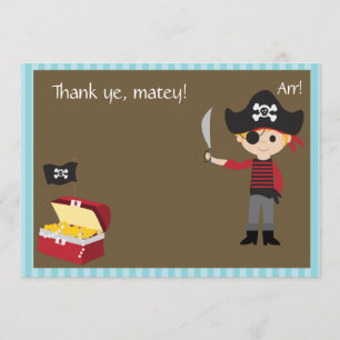 Customisable Pirate Boy Thank You Card