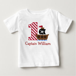 Customisable Pirate First birthday shirt one year