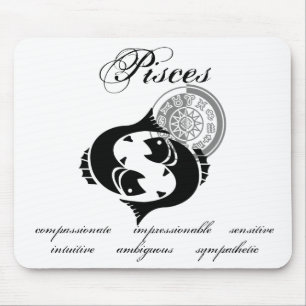 Customisable Pisces traits Greek-style Zodiac Mouse Mat
