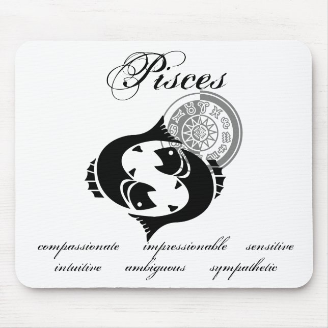 Customisable Pisces traits Greek-style Zodiac Mouse Mat (Front)