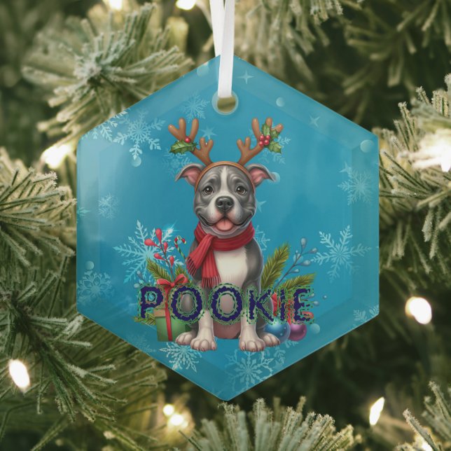 Customisable Pitbull Christmas Ornament (Insitu)